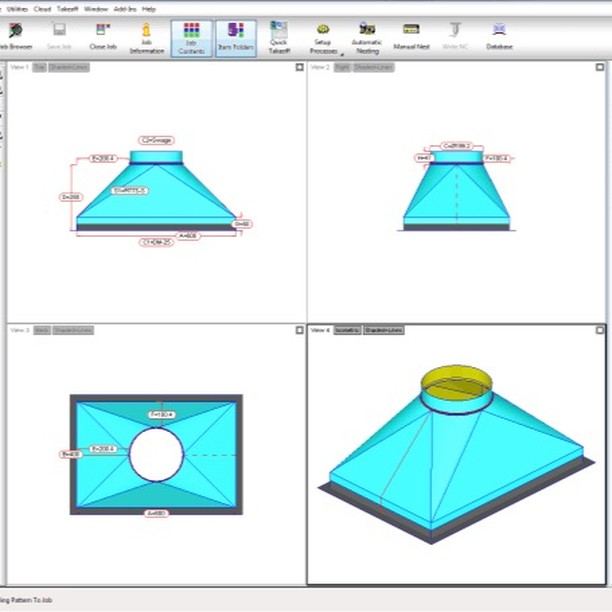 CAM-Duct software pattern development for ductwork fabrication