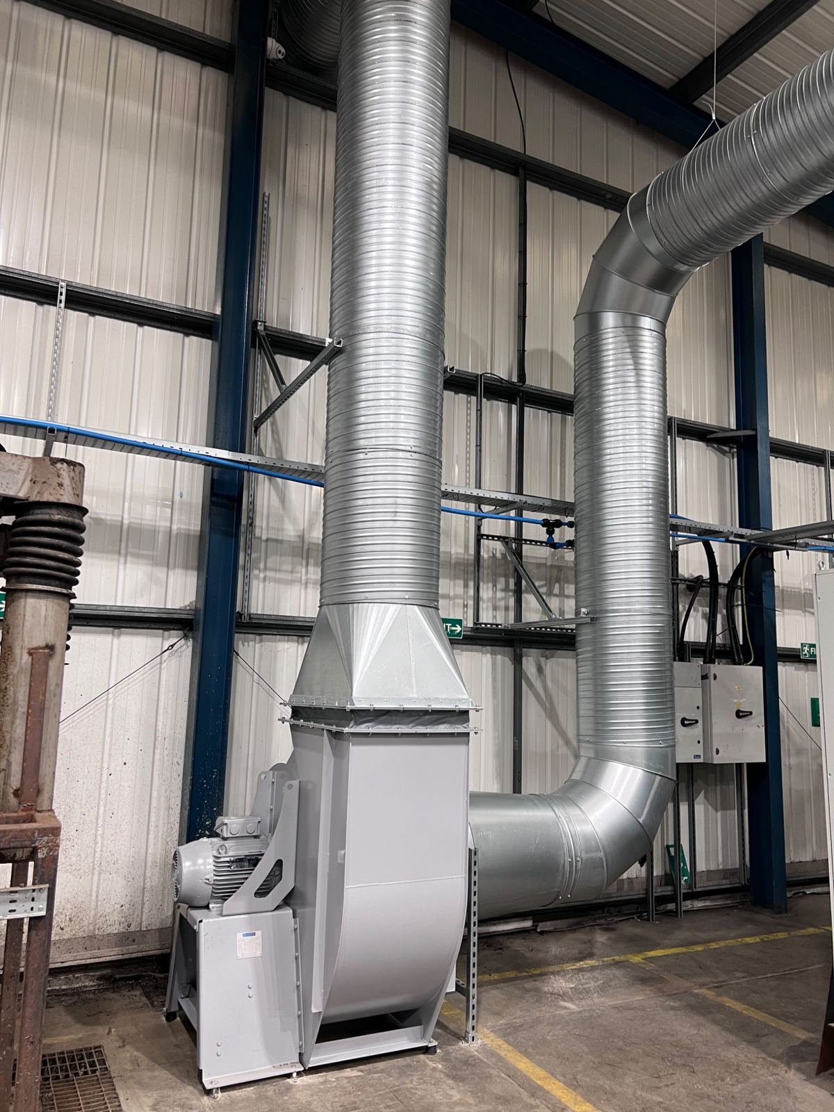 Industrial fan and ductwork installation