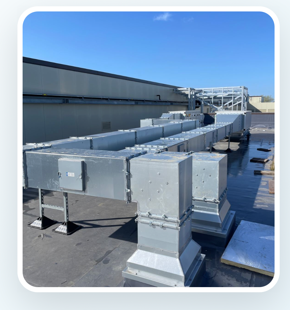 External rooftop ductwork installation